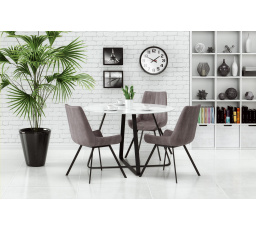 Jedálenský stôl LOOPER, čierna/biela