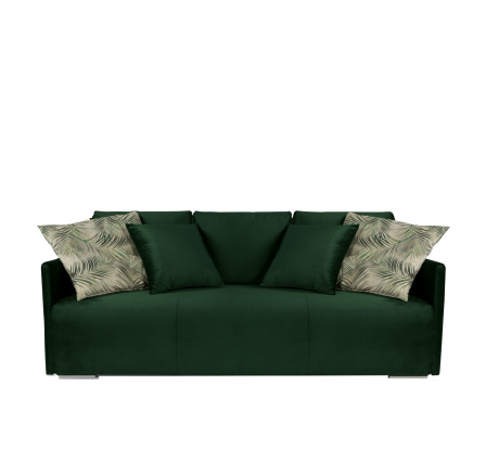 CLARC II LUX 3DL, Potlač botanická 36 zeleno-béžová (malé vankúše)/Kronos 14 zelená, prešitie 1047 (BRW COMFORT) (FL10-1030)