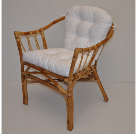 Ratanové kreslo Subaliu - vankúš biely keper Ratanové kreslo Subaliu - vankúš biely keper