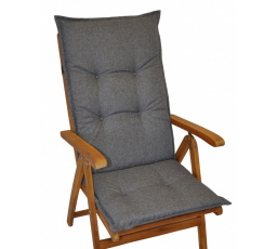 Poduška na teakové záhradné kreslo UNI excelent vysoké - látka vodeodolná sivá Duo
