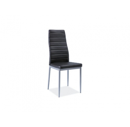 Jedálenská stolička H-261 BIS, hliník/čierna ekokoža
