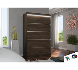 Posuvná skriňa s LED osvetlením BENISSO 120 Choco+Choco