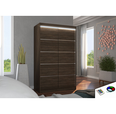 Posuvná skriňa s LED osvetlením BENISSO 120 Choco+Choco