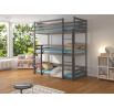 Trojlôžková poschodová posteľ TEDRO 200x90 Grafit