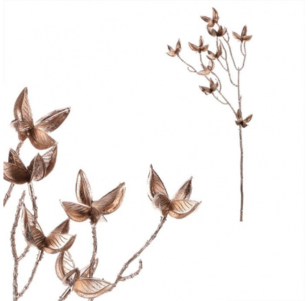 Větev umělá - špičaté lístky, barva champagne