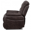 TV a relaxačné kreslo, manuálne polohovateľné, čalúnenie hnedá látka vo vintage dekore k