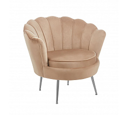 Kreslo velvet cappuccino /nohy strieborné/ LC-032-1