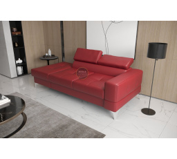 Sofa TOSCANIA II leňoška 205 cm prírodná koža - červená koža, ľavá strana