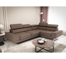Rohová sedacia súprava MILANO II prírodná koža - Hnedá koža, pravá