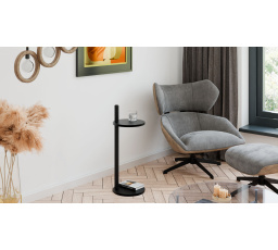 Pomocný stolík Claro okrúhly priemer 30 cm - rôzne farby na výber - čierna MiniPearl, čierna Matná