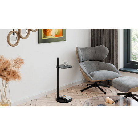 Pomocný stolík Claro okrúhly priemer 30 cm - rôzne farby na výber - čierna MiniPearl, čierna Matná Pomocný stolík Claro okrúhly priemer 30 cm - rôzne farby na výber - čierna MiniPearl, čierna Matná