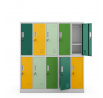 Školská skrinka BHP šedo-viacfarebná: s 10 boxmi, 1360 x 1500 x 450 mm