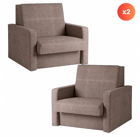Sada 2x Kreslo na spanie pre jednu osobu MILAN 1 Béžové