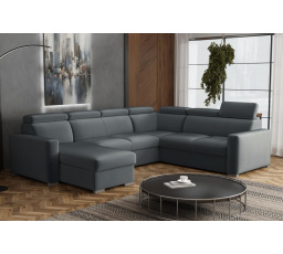 Sedacia súprava Petrit U ľavá Paros tmavo sivá