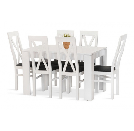 Jedálenský set Valdo 6 biela/modrá Jedálenský set Valdo 6 biela/modrá