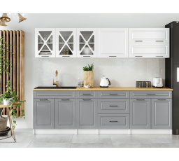 Kuchynská linka Tyra 260/260 biela/poplach MAT