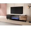 TV komoda RANDOM RTV-K RTV 180 cm s krbom, dub wotan/čierny
