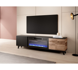 TV komoda RANDOM RTV-K RTV 180 cm s krbom, dub wotan/čierna