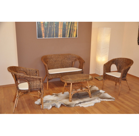 Ratanová pohovka Fabion brown wash large