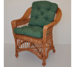 Kreslo Weigier prírodné - vankúš tmavozelené odlesky