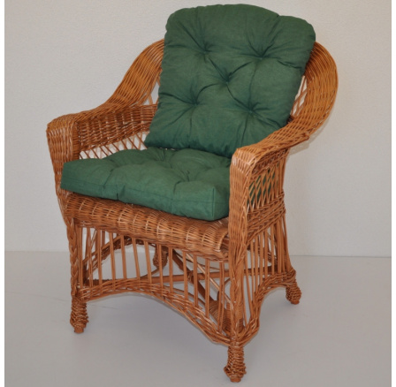 Kreslo Weigier prírodné - vankúš tmavozelené odlesky Kreslo Weigier prírodné - vankúš tmavozelené odlesky