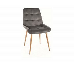 Jedálenská stolička CHIC D VELVET, sivý Bluvel 14/dub