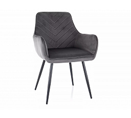 Jedálenská stolička FIG VELVET, Sivá Bluvel 14/Čierna