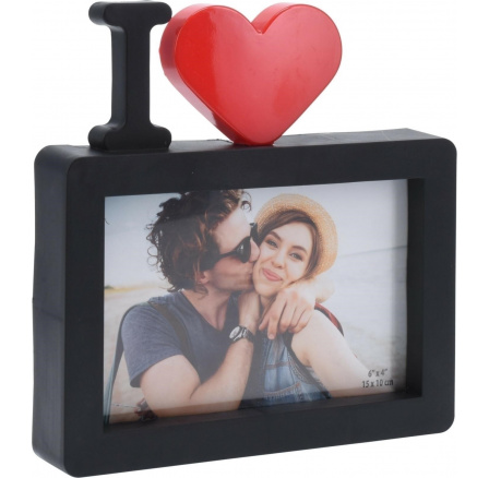Rámik na fotografie I love čierny 10x15cm