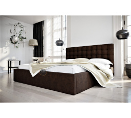Posteľ LOFT - 200x200, Kovová na plynových zdvihákoch, hnedá