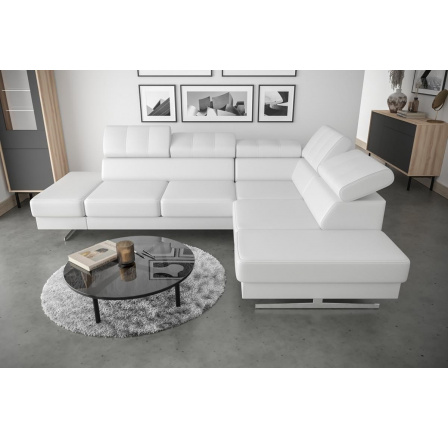 Rohová sedacia súprava EMPORIO 225X300 - pravá, Eko koža biela Rohová sedacia súprava EMPORIO 225X300 - pravá, Eko koža biela