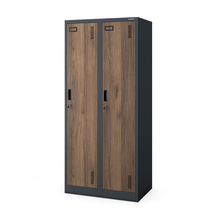 Šatní skriňa BHP antracitová/ orech: štvorpriestorová Eco Design KACPER, 800 x 1800 x 500 mm