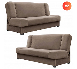 Sada 2x Rozkladacia Pohovka PIANO Béžová