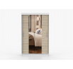 Šatní skriňa so zrkadlom NOEMI 01, Biela/Dub Sonoma