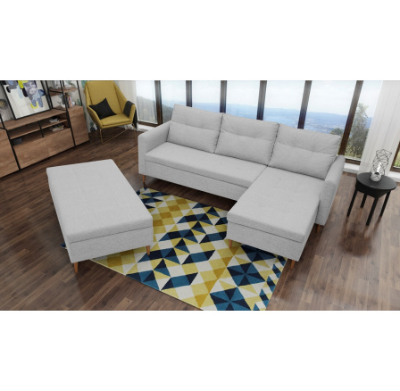 Rohová sedacia súprava s taburetom Areon P sivá