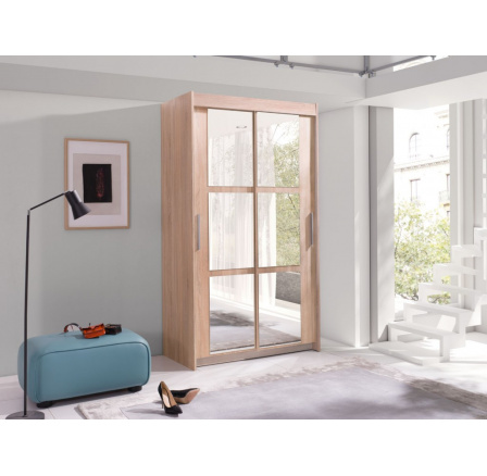 Šatníková skriňa Karo 120 sonoma/zrkadlo