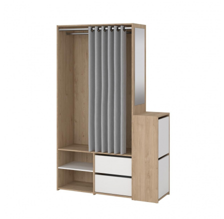 Šatní skriňa HARMONY 173, Jackson hickory/Biela/Sivá Šatní skriňa HARMONY 173, Jackson hickory/Biela/Sivá