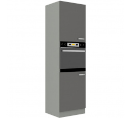 Kuchynská skriňa GARID 60 DP 210 2F, Sivý lesk/Sivá