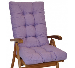 Vankúš pre vysoké záhradné kreslo z teakového dreva - látka s fialovými odleskami