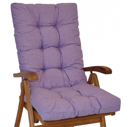 Vankúš pre vysoké záhradné kreslo z teakového dreva - látka s fialovými odleskami