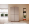 Skriňa Nicole 100 cm - staroružová MDF/zlaté úchyty