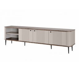 TV skrinka Vesper 3D 187 cm - kašmír / orech / čierne nohy