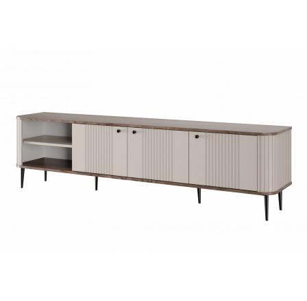 TV komoda Vesper 3D, kašmír / orech / čierne nohy TV komoda Vesper 3D, kašmír / orech / čierne nohy
