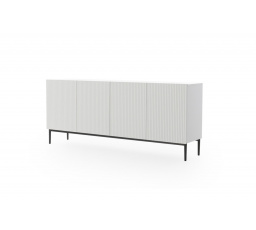 Komoda Nicole, biely mat / čierne nohy