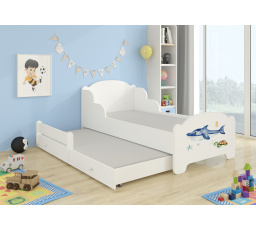 Manželská posteľ s matracom AMADIS II SEA ANIMALS 160x80 biela
