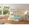 Trojposchodová posteľ s matracmi KARLO Pine+White