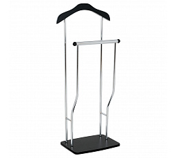 Nemý sluha, výška 108 cm, MDF - čierny matný lak, kov - chróm, nosnosť 5 kg