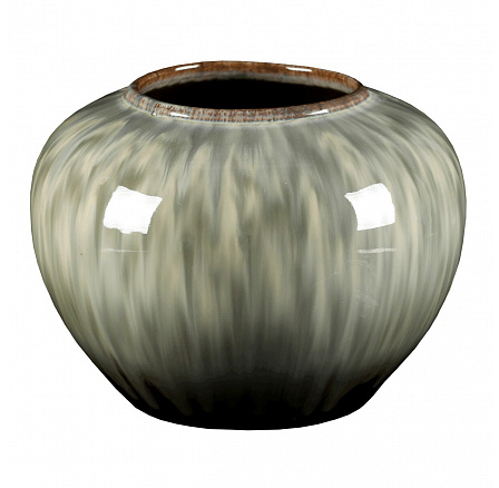 Váza keramická - zaoblená, 20 cm, šedá Váza keramická - zaoblená, 20 cm, šedá