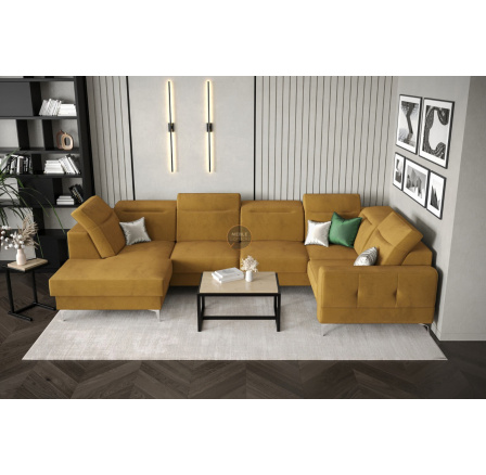 Rohová sedacia súprava MALIBU MAX II 180x350x182 cm - žltá, pravá strana Rohová sedacia súprava MALIBU MAX II 180x350x182 cm - žltá, pravá strana
