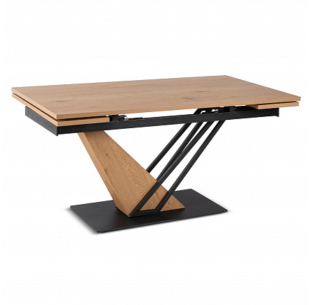 Rozkladací stôl REX 160-220 cm MDF Dub/Čierny Rozkladací stôl REX 160-220 cm MDF Dub/Čierny