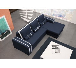 Rohová sedacia súprava Perry P čierna/biela